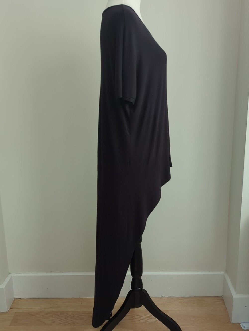 Rock & Republic Avant-Garde Black Asymmetric High-Low T-shirt Dress